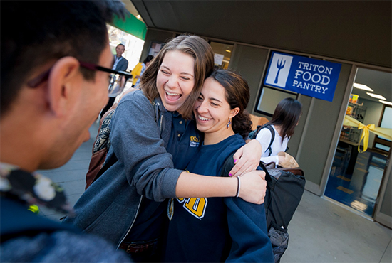 Students hugging