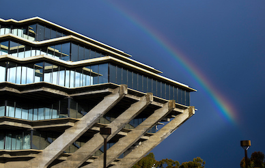 Geisel with a rainbow